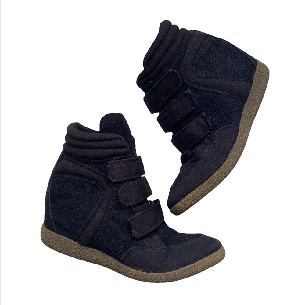 Black Hidden Wedge Sneakers